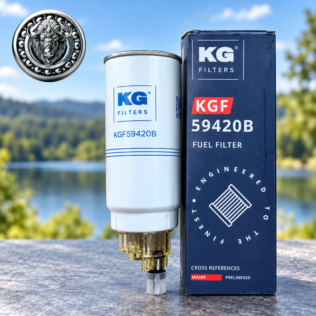Топливный фильтр KG KGF59420B и его упаковка.: KGF59420B