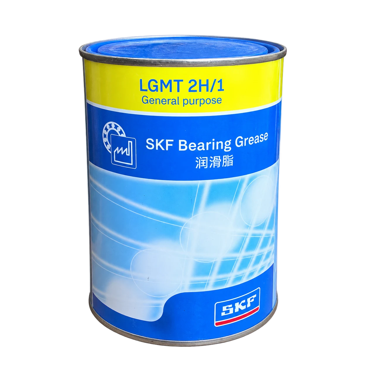Иллюстрация на основе складского фото банки смазки SKF LGMT 2H/1: Смазка SKF LGMT 2H/1, 1 кг