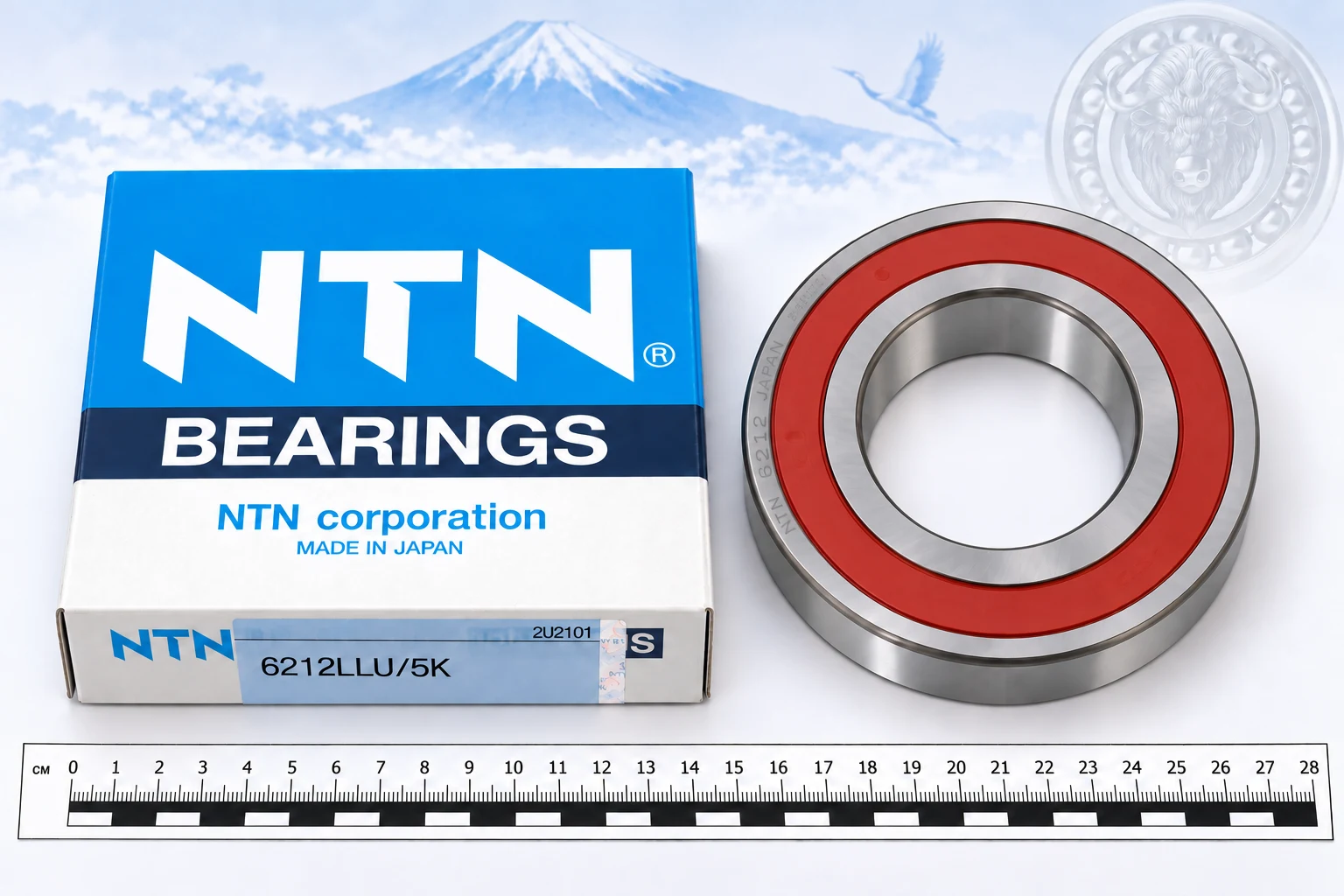 Иллюстрация NTN 6212LLU/5K по исходным фотографиям; линейка для приблизительного масштаба.: 6212 LLU/5K NTN