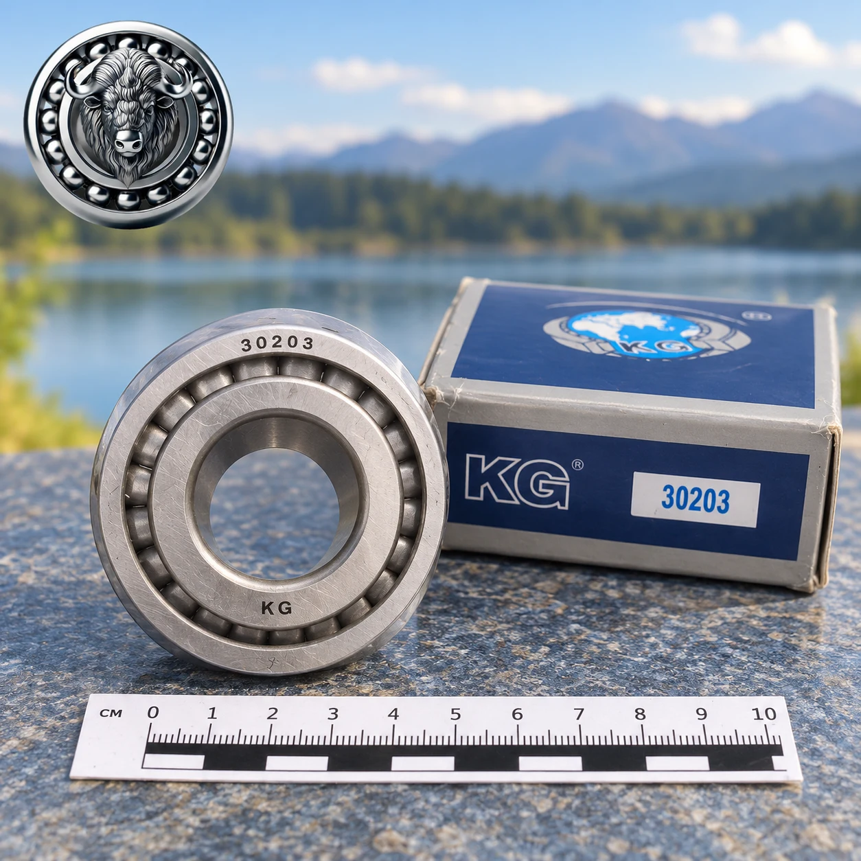Подшипник 30203 KG и его фирменная упаковка.: Подшипник 30203 KG